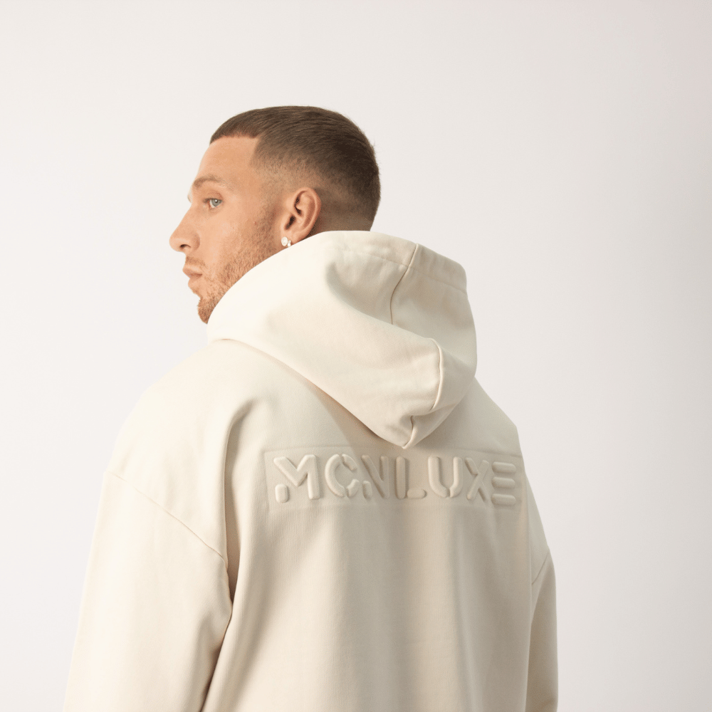 Premium Embossed Hoodie - Off White