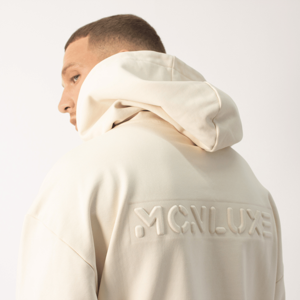 Premium Embossed Hoodie - Off White