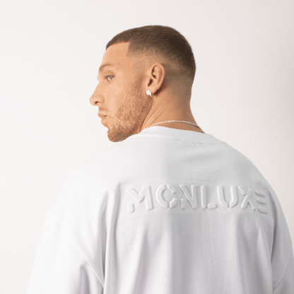 Premium Embossed Oversized Tee - White