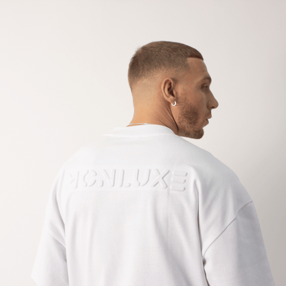 Premium Embossed Oversized Tee - White