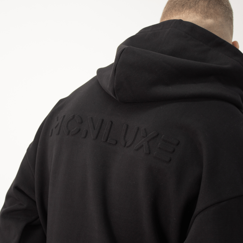 Premium Embossed Hoodie - Black