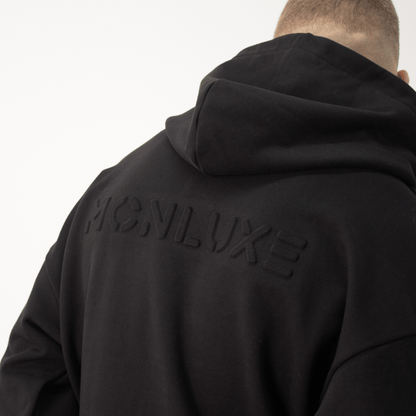 Premium Embossed Hoodie - Black