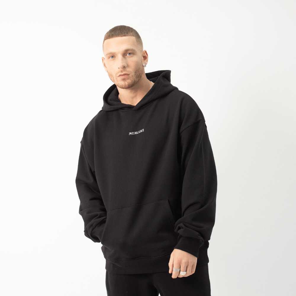 Premium Embossed Hoodie - Black