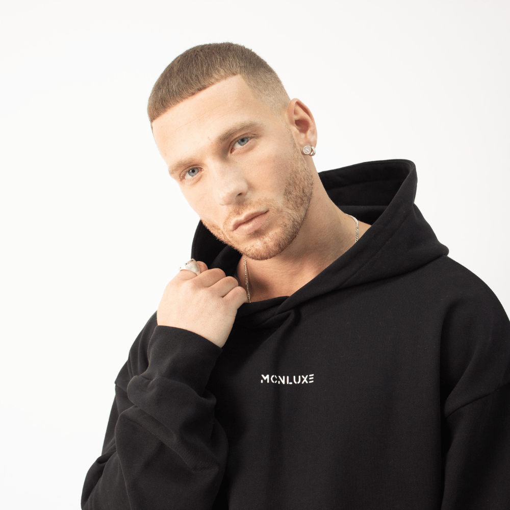 Premium Embossed Hoodie - Black