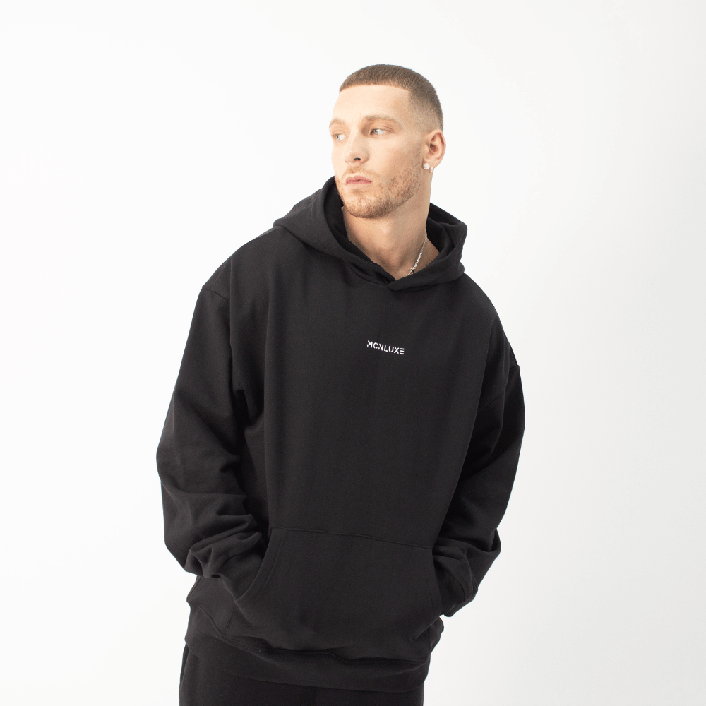 Premium Embossed Hoodie - Black