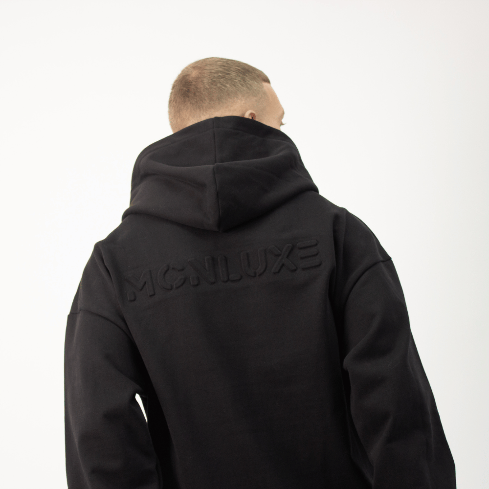 Premium Embossed Hoodie - Black