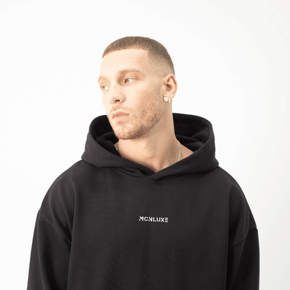 Premium Embossed Hoodie - Black