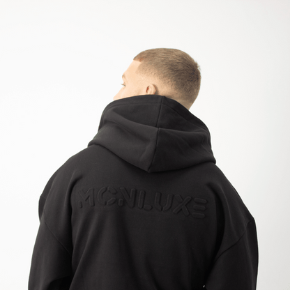 Premium Embossed Hoodie - Black