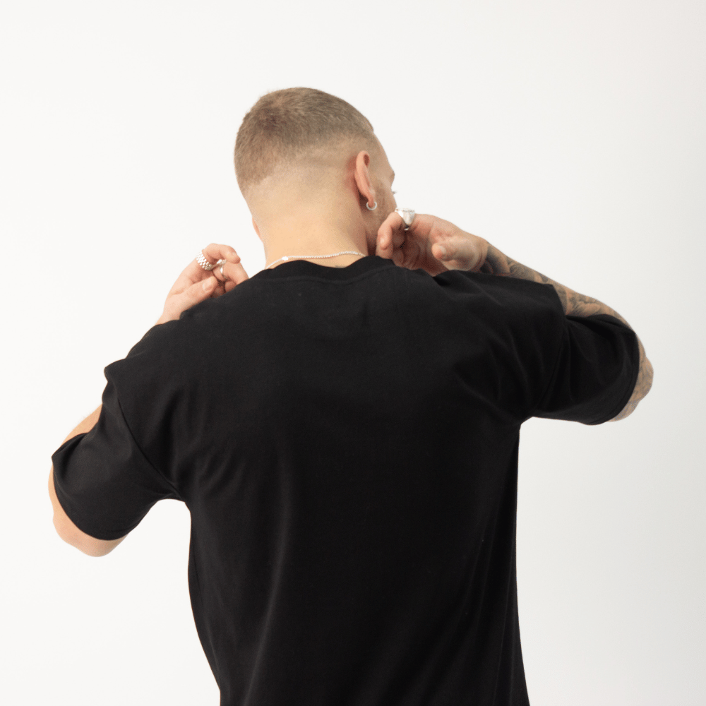 Premium Embossed Slim Fit Tee - Black