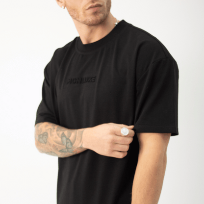 Premium Embossed Slim Fit Tee - Black