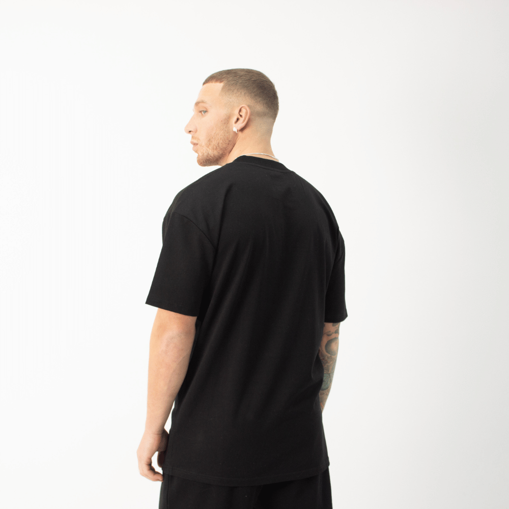 Premium Embossed Slim Fit Tee - Black