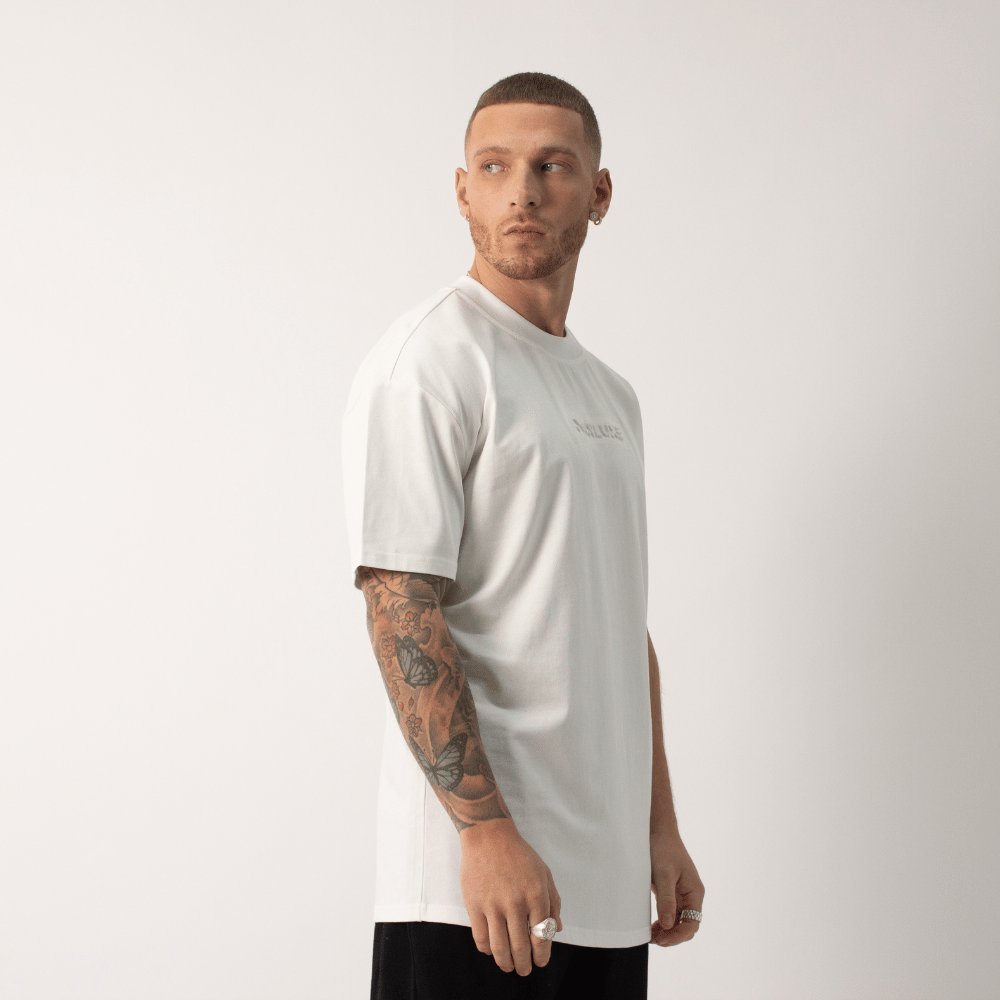 Premium Embossed Slim Fit Tee - White