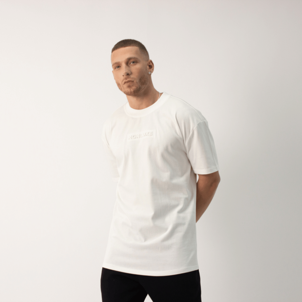 Premium Embossed Slim Fit Tee - White