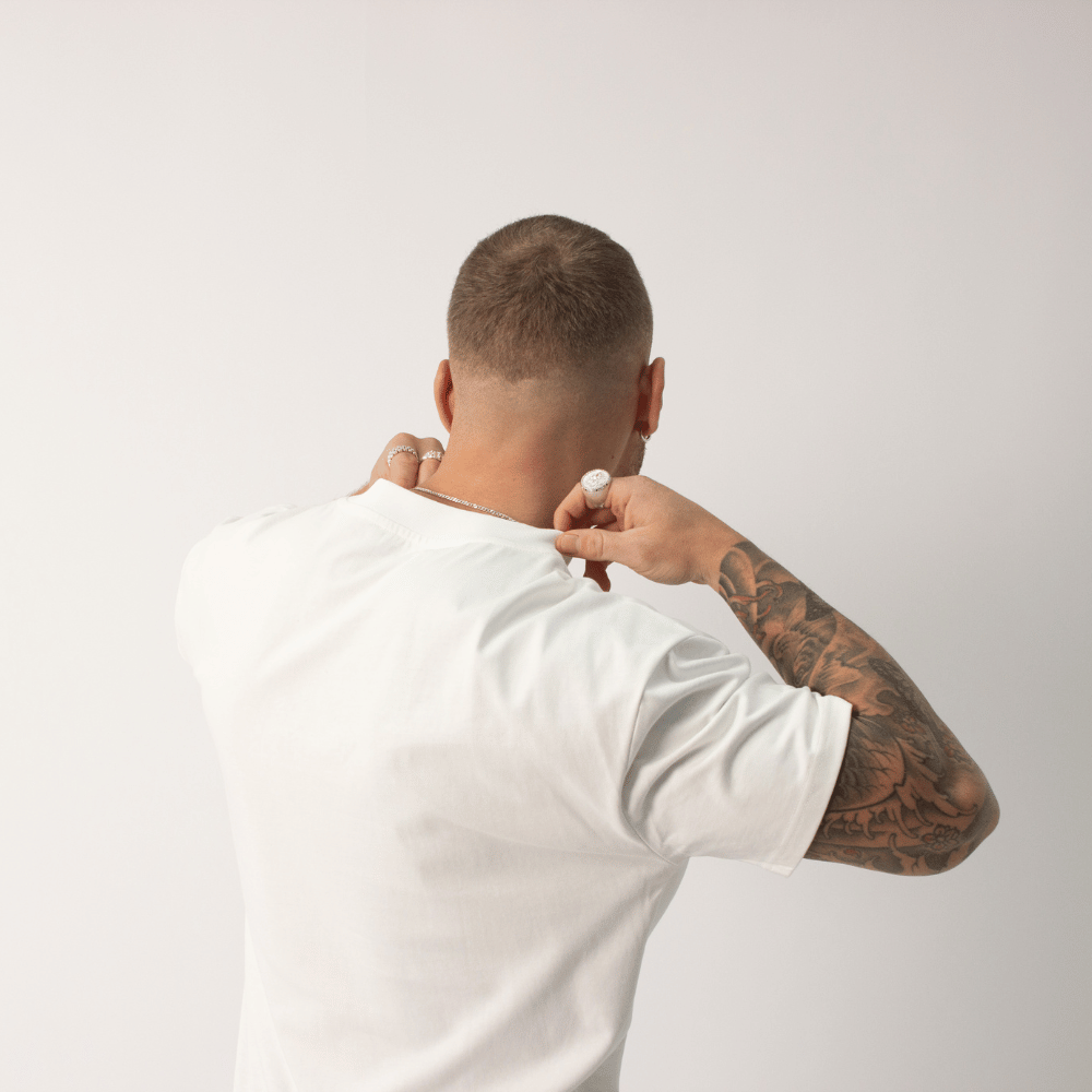 Premium Embossed Slim Fit Tee - White