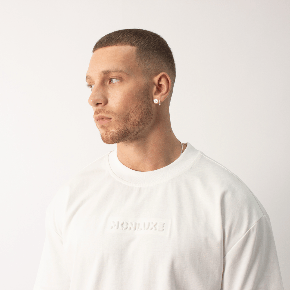 Premium Embossed Slim Fit Tee - White